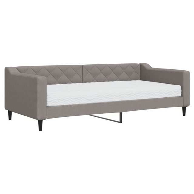 vidaXL Gästebett Gästebett Tagesbett mit Matratze Taupe 90x200 cm Stoff Bet günstig online kaufen