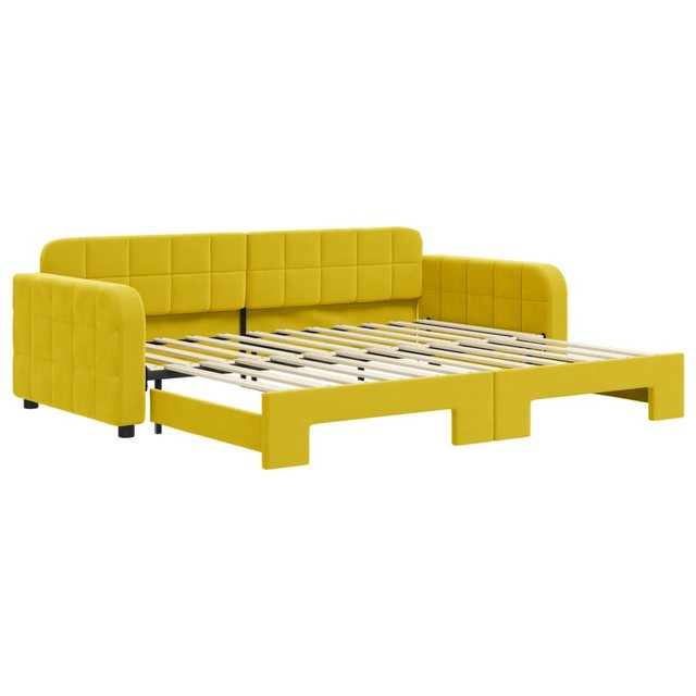 vidaXL Gästebett Gästebett Tagesbett Ausziehbar Gelb 90x200 cm Samt Bett Be günstig online kaufen