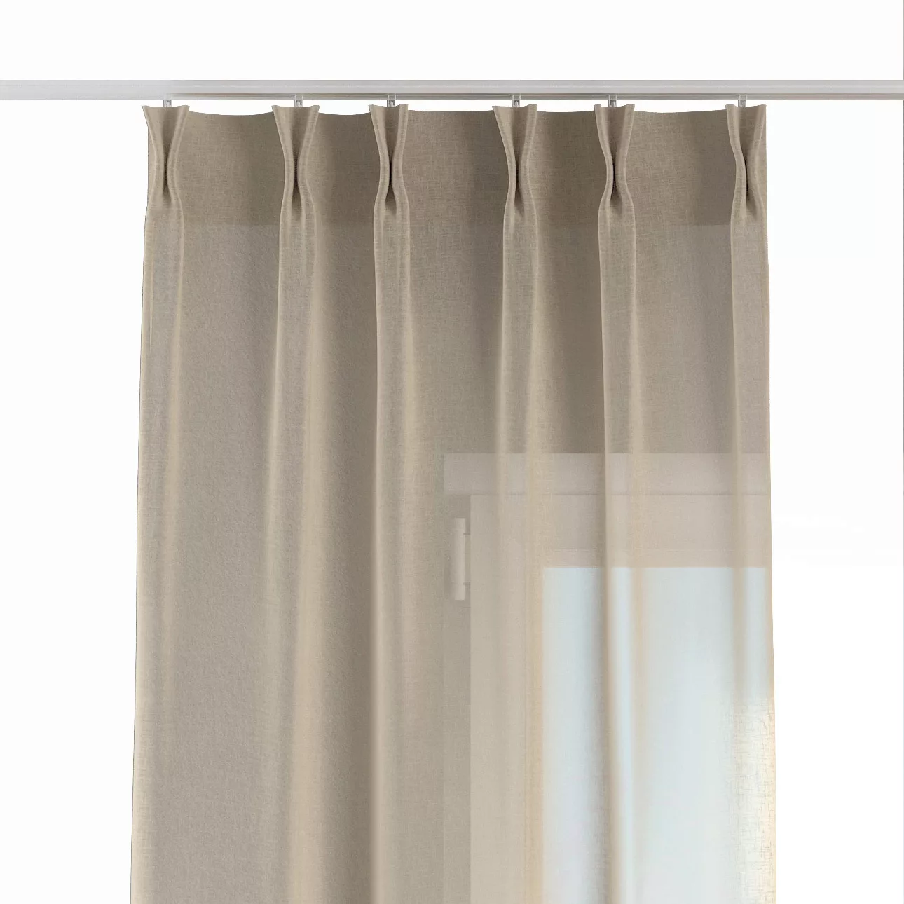Vorhang mit flämischen 2-er Falten, beige, Romantica (184-41) günstig online kaufen