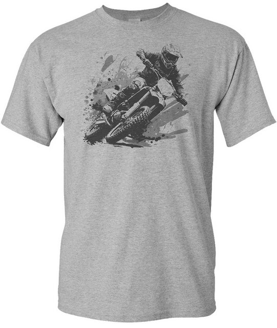 Baddery Print-Shirt Motocross T-Shirt: "Dirt Rush" - Motorrad Biker T-Shirt günstig online kaufen