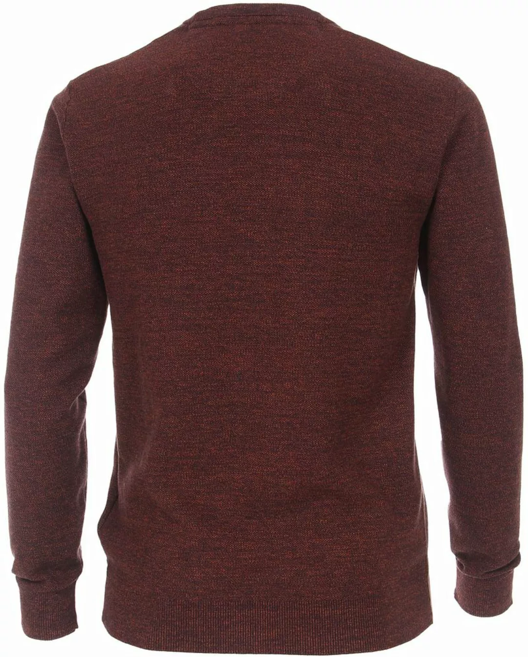 Casa Moda Pullover O-Halsausschnitt Melange Bordeaux - Größe XXL günstig online kaufen