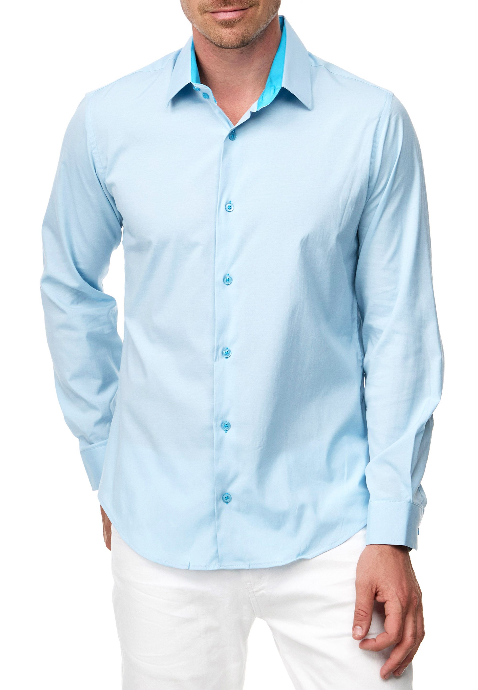 R-NEAL Businesshemd Pastellhemd Herren Slim Fit günstig online kaufen