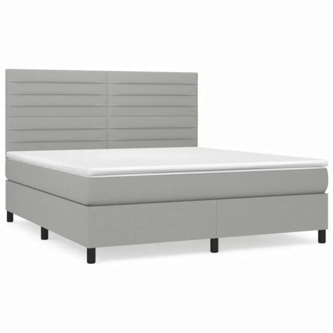 vidaXL Boxspringbett Boxspringbett mit Matratze Creme 180x200 cm Stoff Bett günstig online kaufen