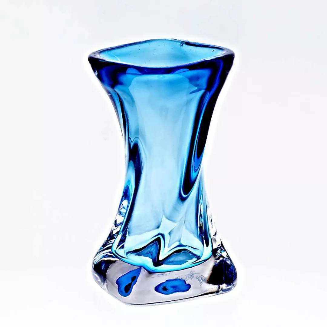 Vase gedreht "Pavel" (23cm), transparent/rot günstig online kaufen