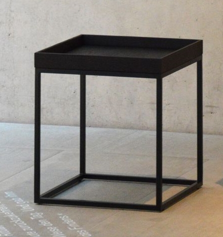 Beistelltisch Pino Quadratisch Gestell schwarz Tablett Esche Wenge günstig online kaufen