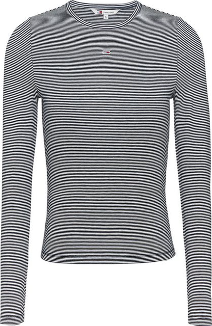 Tommy Jeans Langarmshirt TJW SLIM STRIPE ESSENTIAL RIB LS in Rippenoptik, S günstig online kaufen