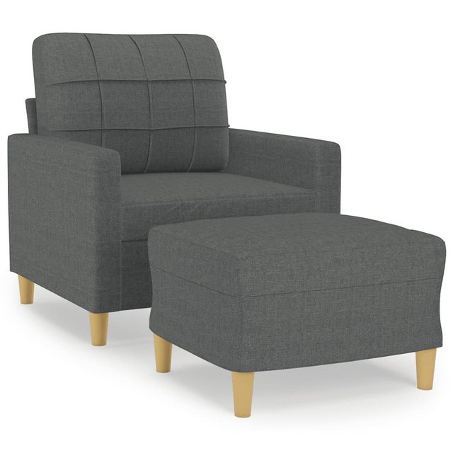 vidaXL Sofa Sofa mit Hocker Stoff verschiedene Farben, Dunkelgrau günstig online kaufen