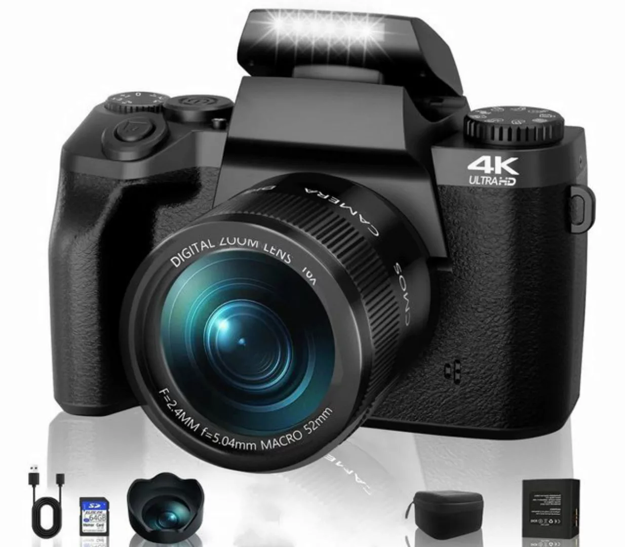 Fine Life Pro W5 Digitalkamera 64MP Kompaktkamera Superzoom-Kamera (64 MP, günstig online kaufen