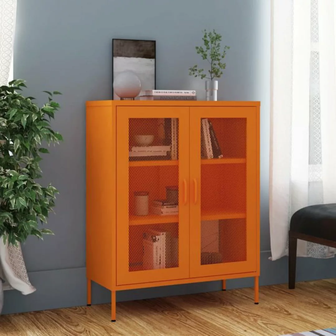 vidaXL Vitrine Lagerschrank Orange 80x35x101,5 cm Stahl günstig online kaufen