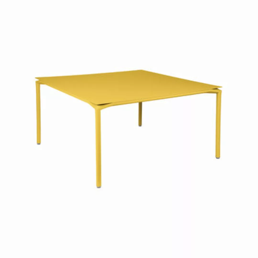 quadratischer Tisch Calvi metall gelb / 140 x 140 cm - Aluminium / 8 Person günstig online kaufen
