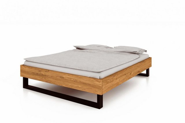 Natur24 Einzelbett Bett Leeds 2 Sonderlänge 140x220 Wildeiche o. Kopfteil m günstig online kaufen