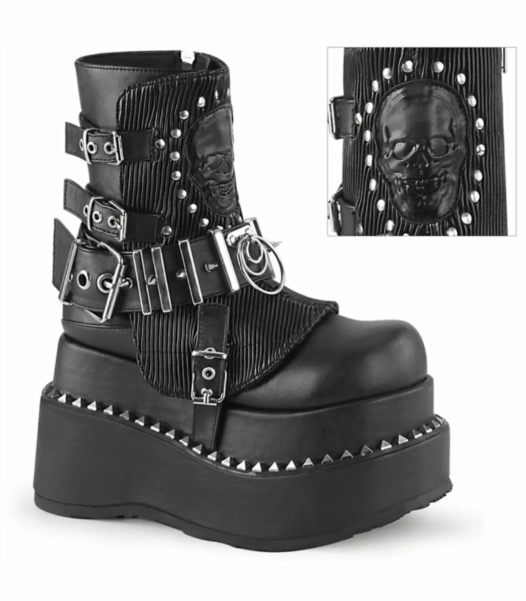 BEAR-150 Plateau Boots - Schwarz Matt | Demonia (Schuhgröße: EUR 41) günstig online kaufen