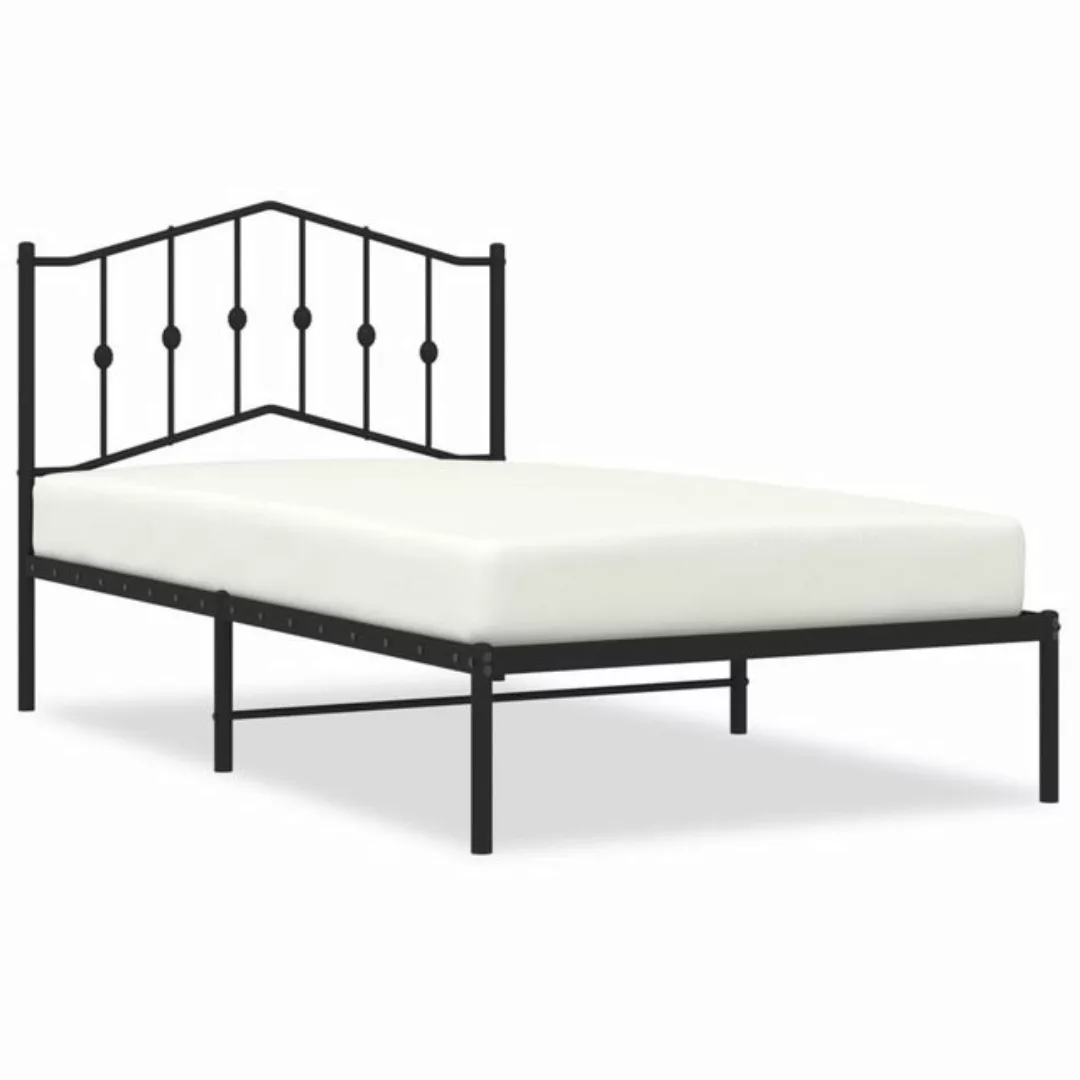 vidaXL Bett Bettgestell mit Kopfteil Metall Schwarz 100x190 cm günstig online kaufen