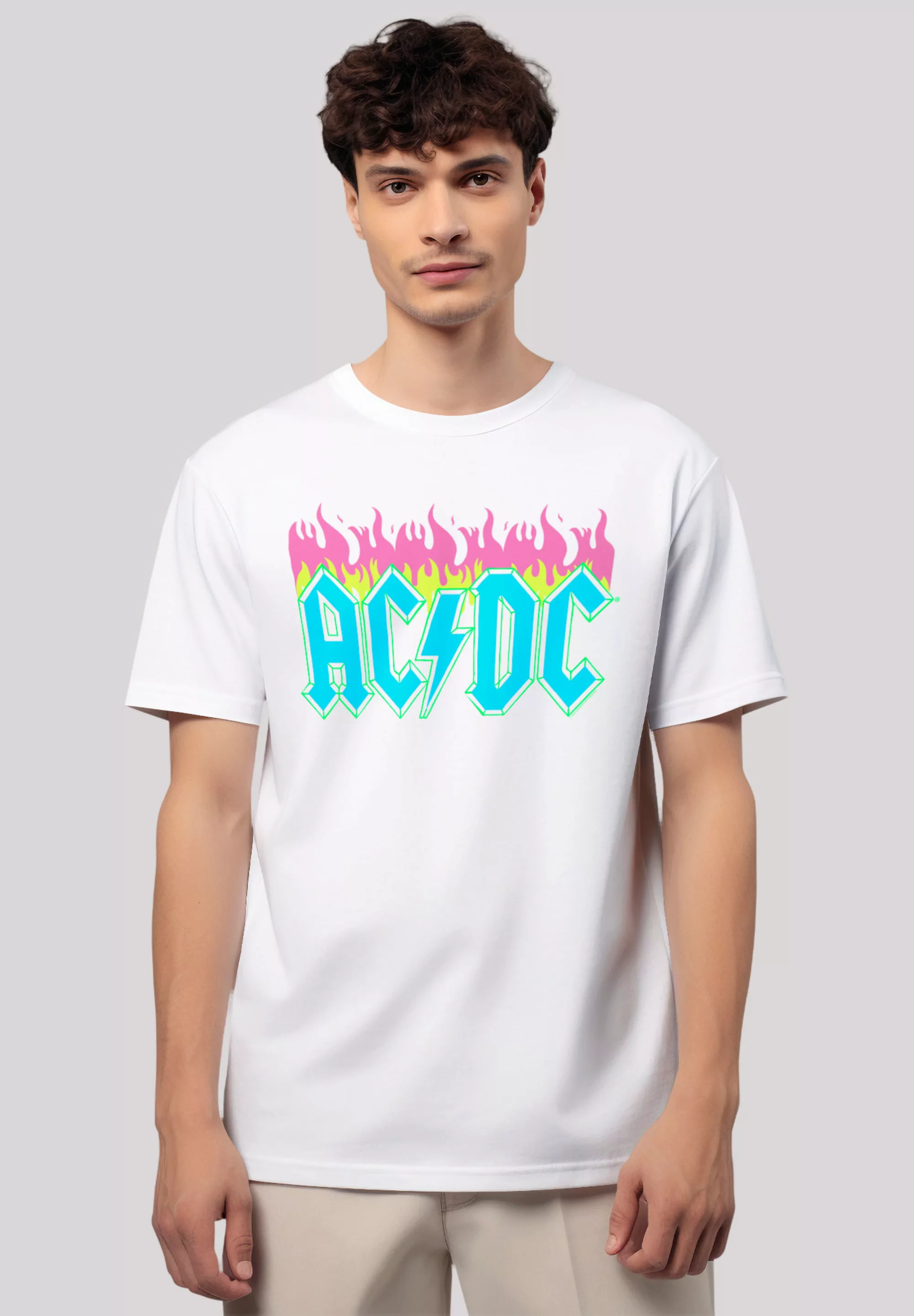 F4NT4STIC T-Shirt "ACDC Neon Flames", Premium Qualität günstig online kaufen