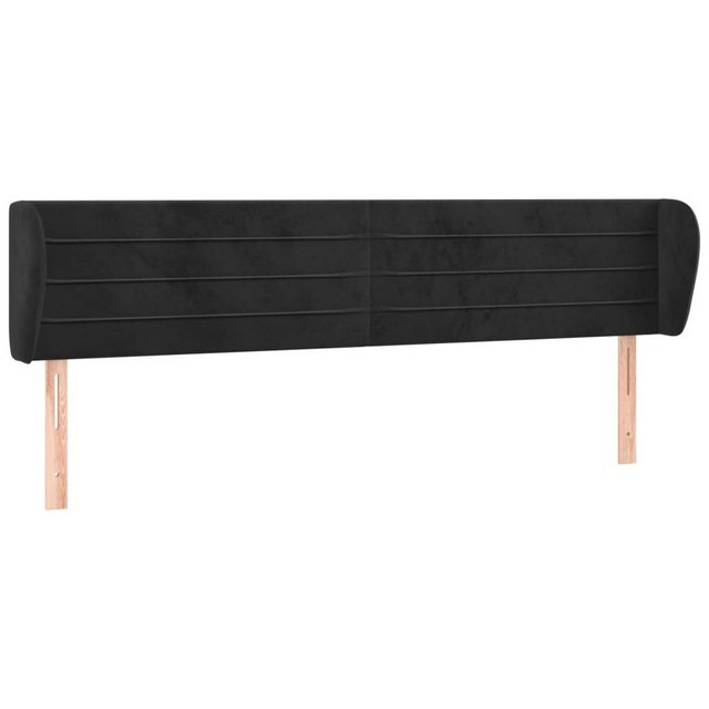 vidaXL Bett, Kopfteil mit Ohren Schwarz 183x23x78/88 cm Samt günstig online kaufen