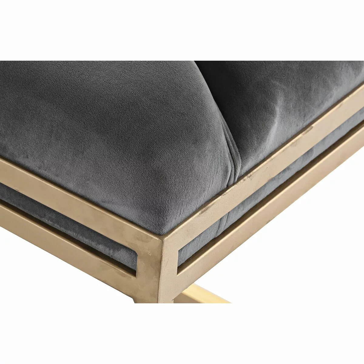 Barhocker Dkd Home Decor   Golden Metall Polyester Dunkelgrau (100 X 40 X 5 günstig online kaufen