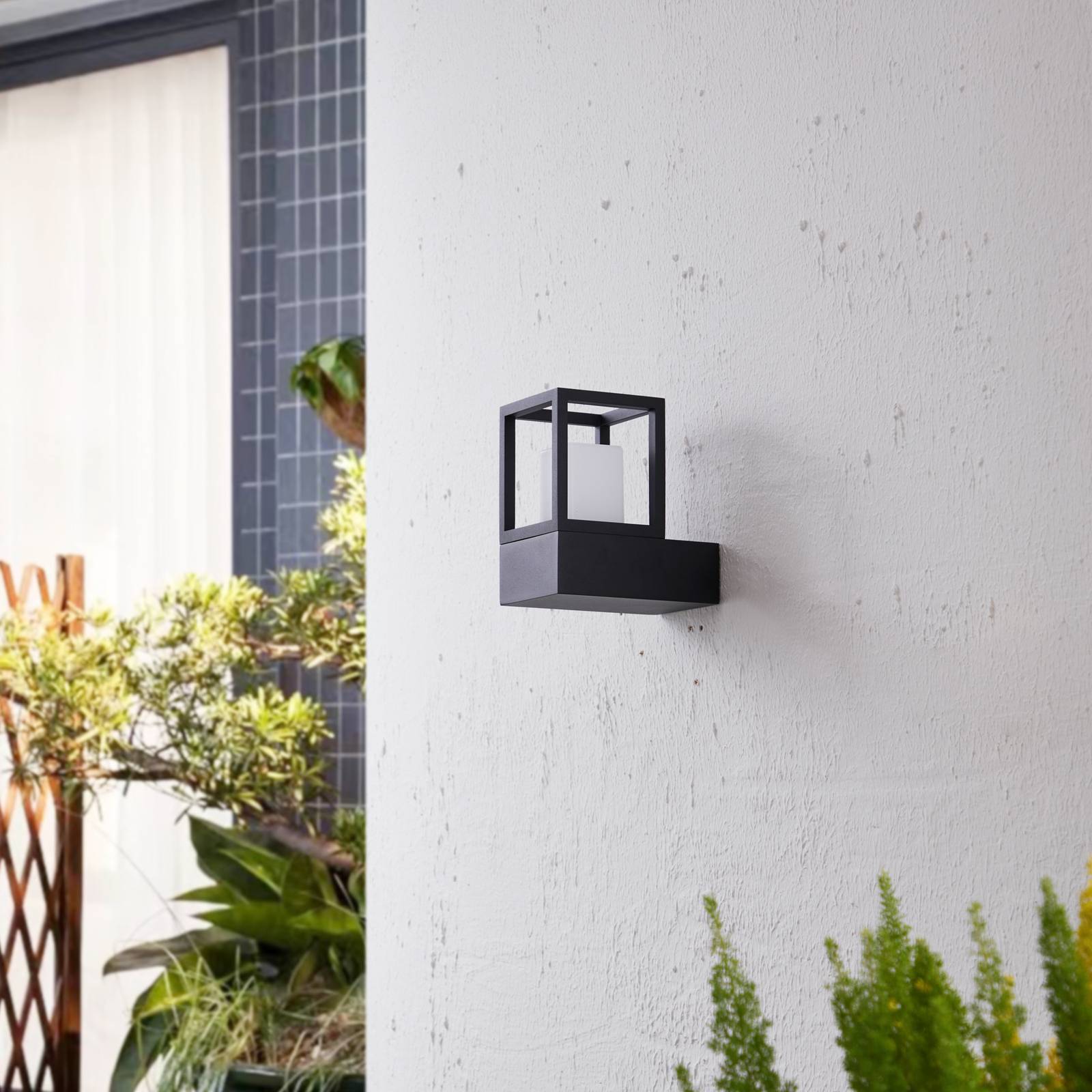 Lucande Rumina LED-Außenwandleuchte in Schwarz günstig online kaufen