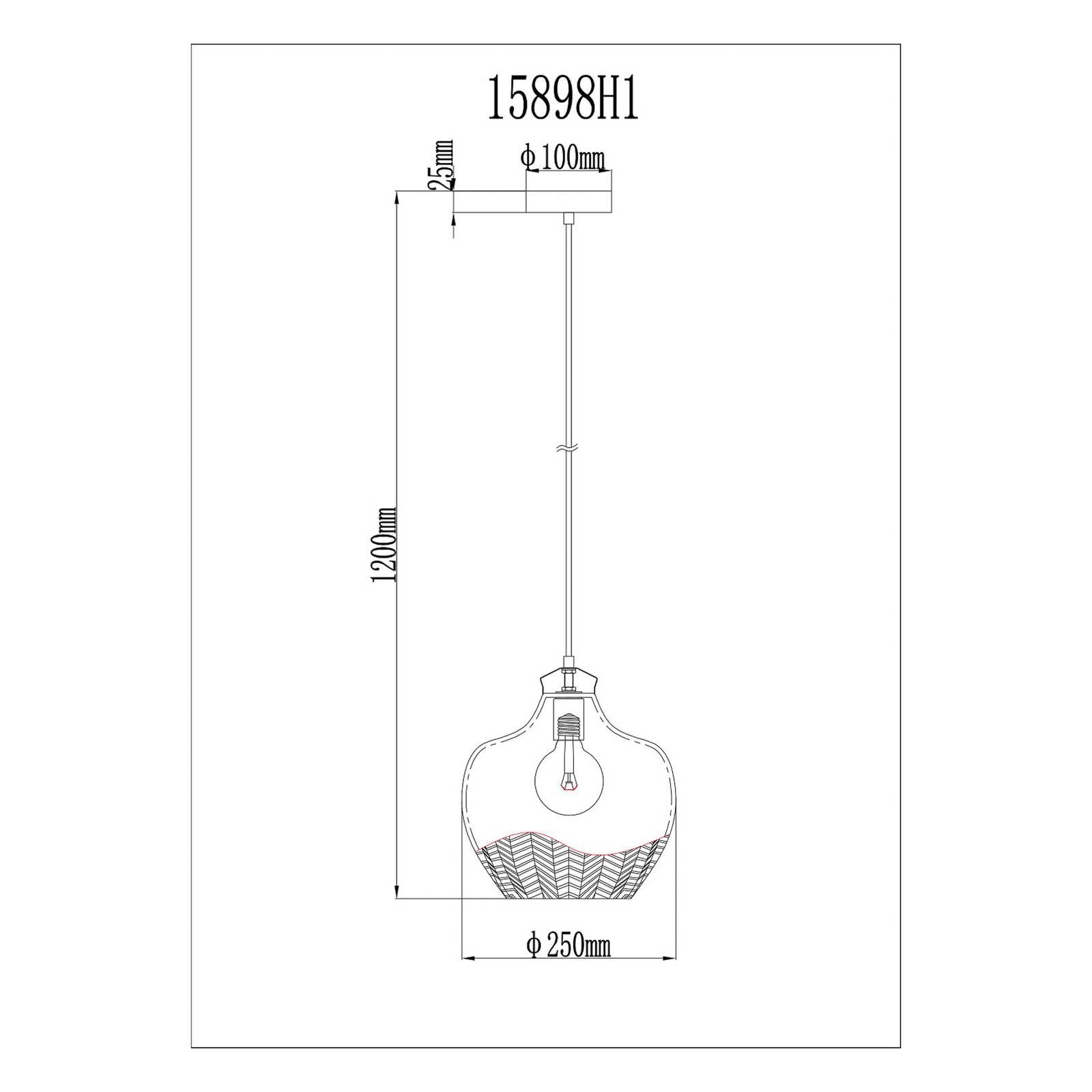 Hängelampe Jessica, Ø 25 cm, rauchgrau, Glas günstig online kaufen
