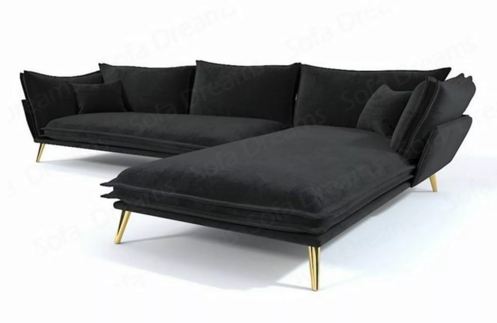 Sofa Dreams Ecksofa Stoff Design Polster Samtsofa Lobos L Form Stoffsofa, L günstig online kaufen