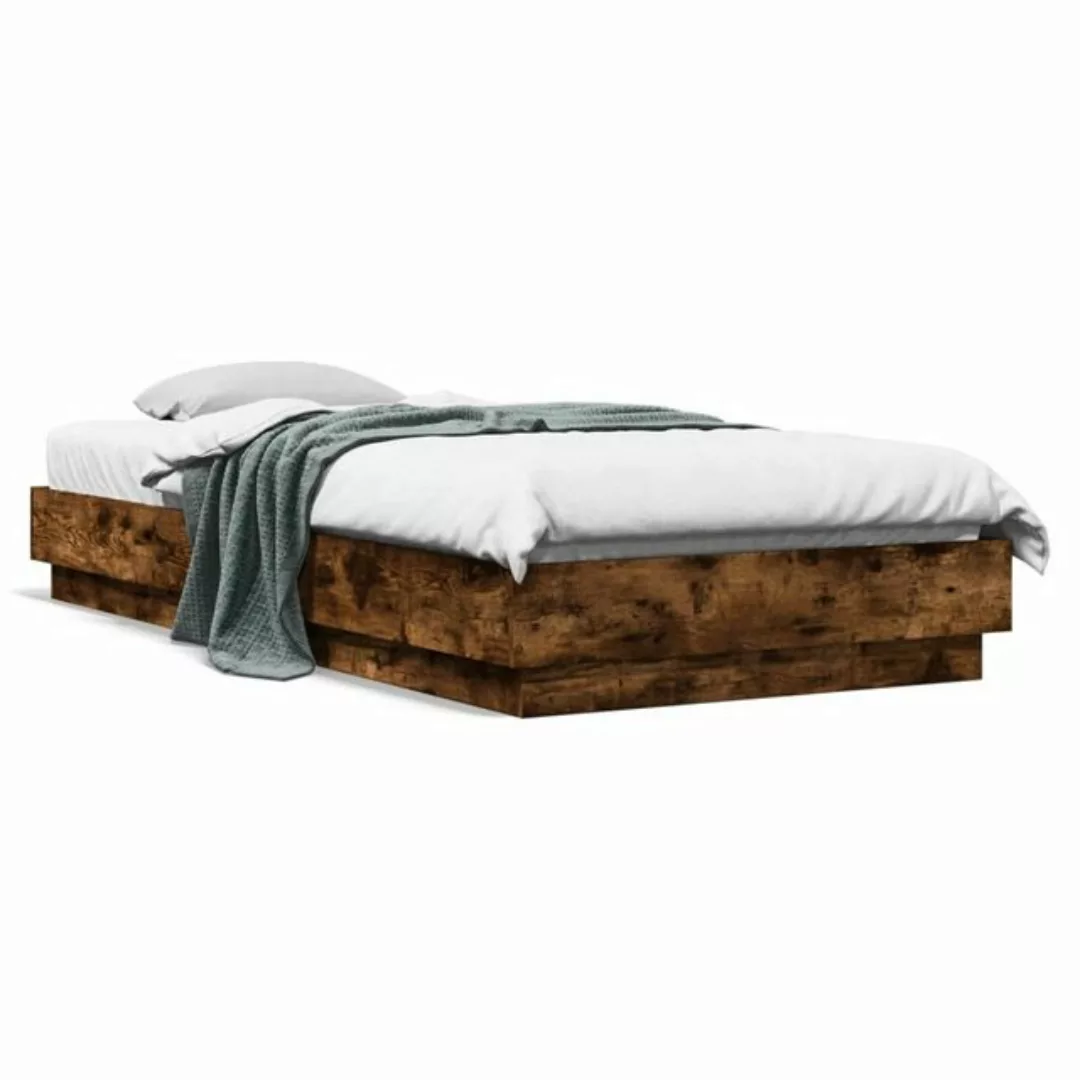 furnicato Bettgestell ohne Matratze Räuchereiche 90x200 cm Holzwerkstoff (1 günstig online kaufen