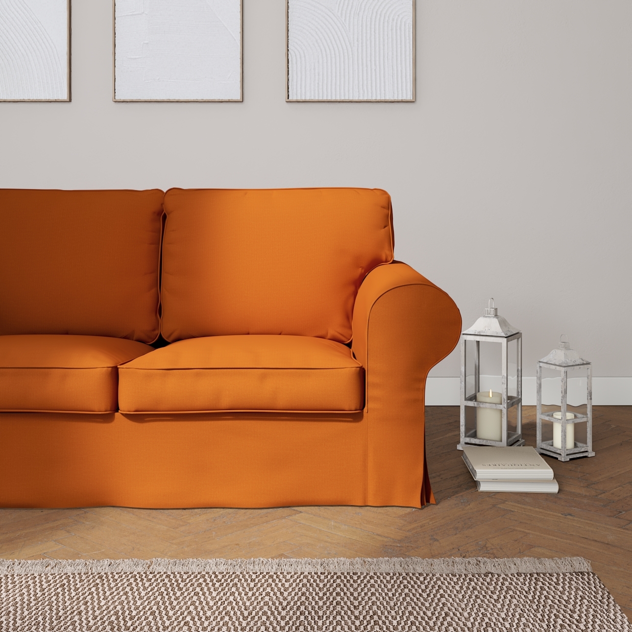 Bezug für Ektorp 2-Sitzer Schlafsofa NEUES Modell, Karamell, Sofabezug für günstig online kaufen