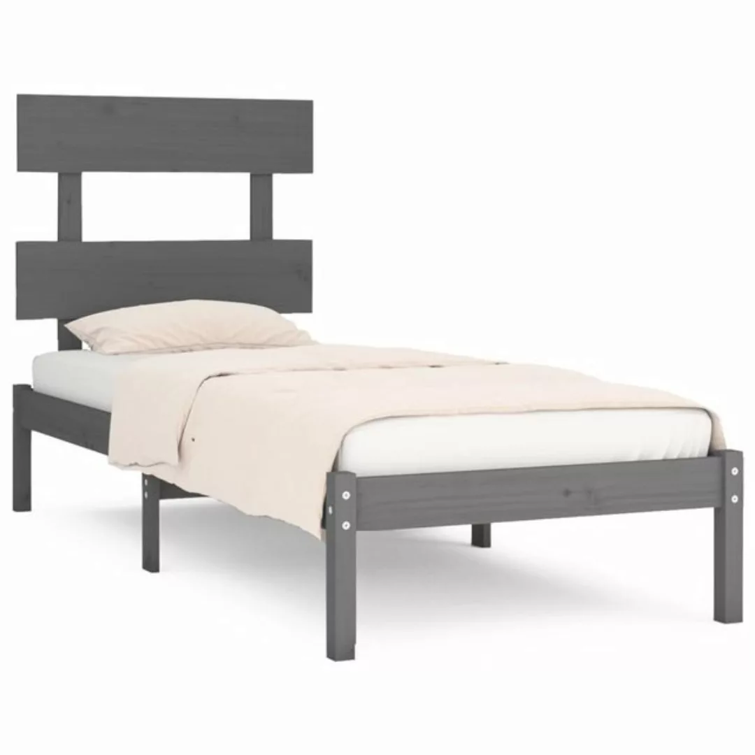 furnicato Bett Massivholzbett Grau 90x200 cm günstig online kaufen