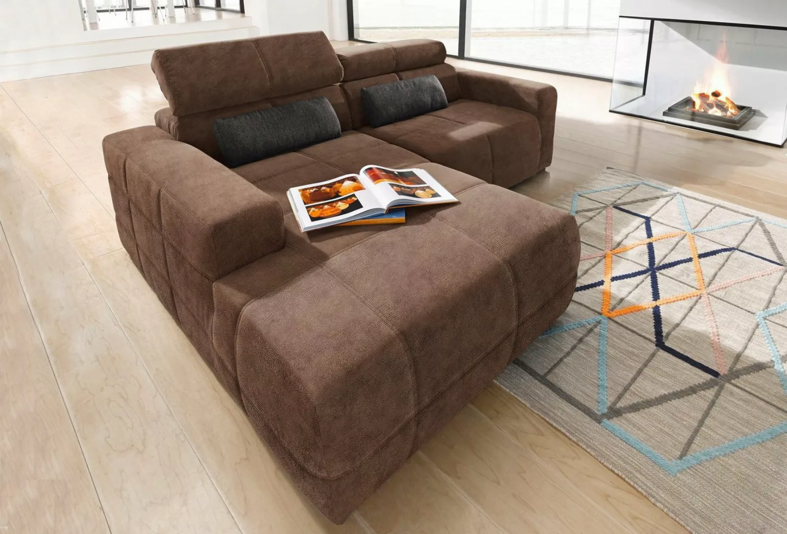 DOMO collection Ecksofa Brandon kleine Ausführung B/T/H: 214/100/80 cm, Mit günstig online kaufen