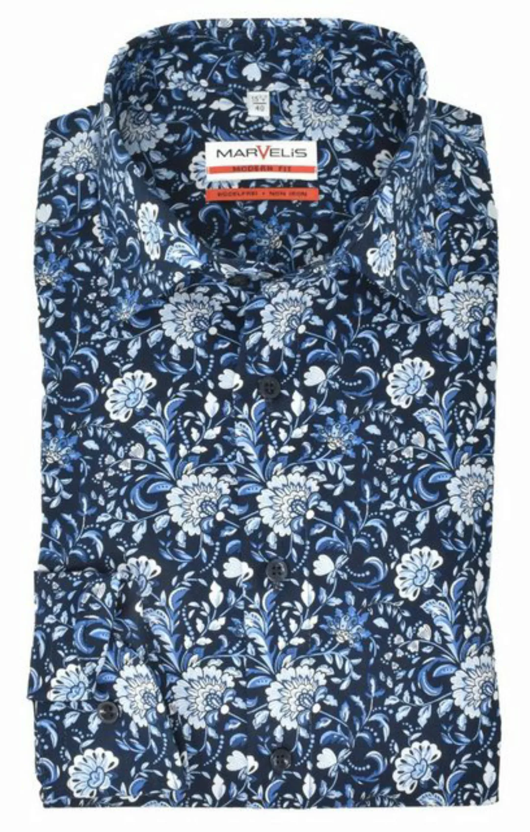 MARVELIS Businesshemd Businesshemd - Modern Fit - ELA - Florales Muster - B günstig online kaufen