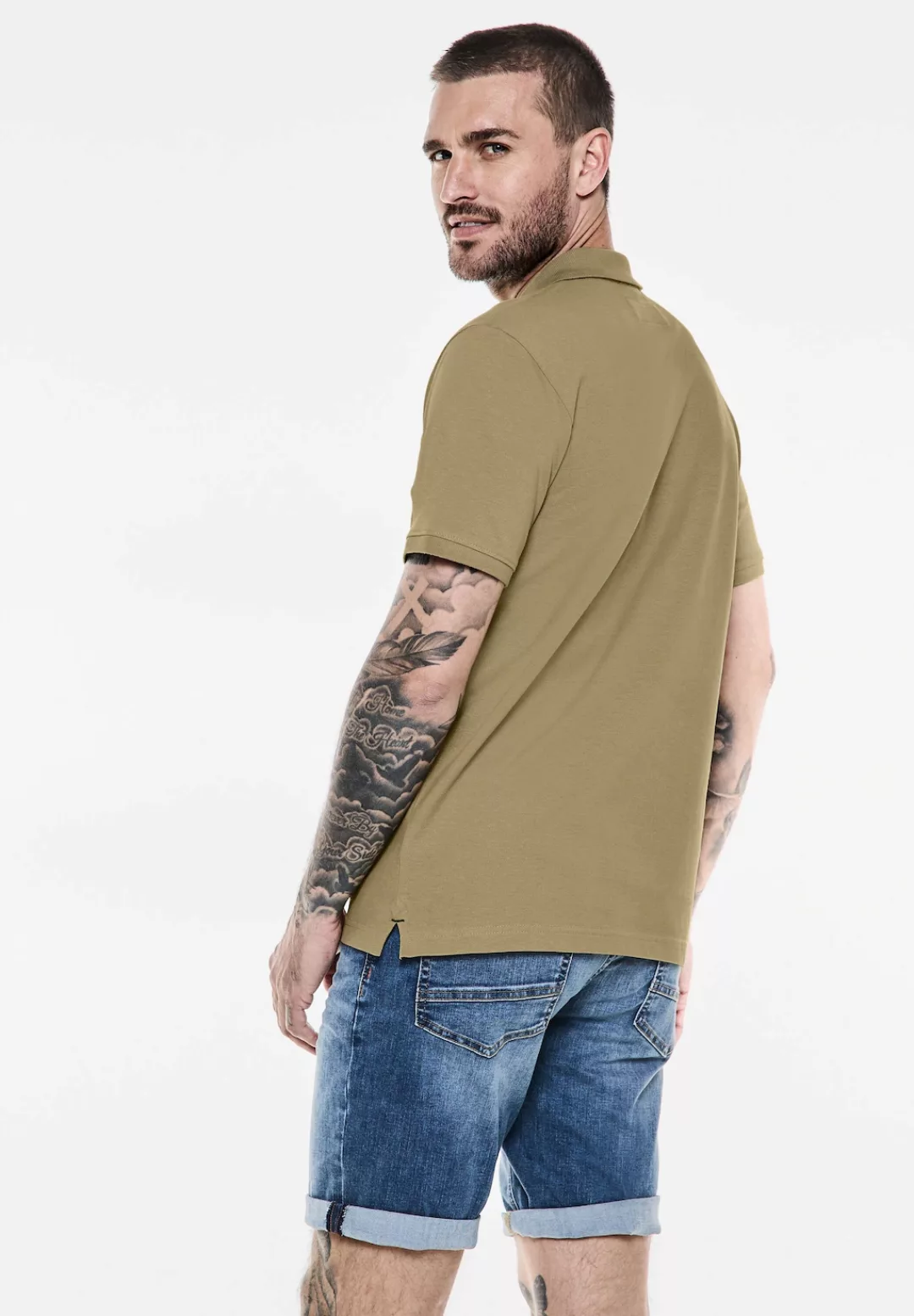 STREET ONE MEN Poloshirt in Unifarbe günstig online kaufen