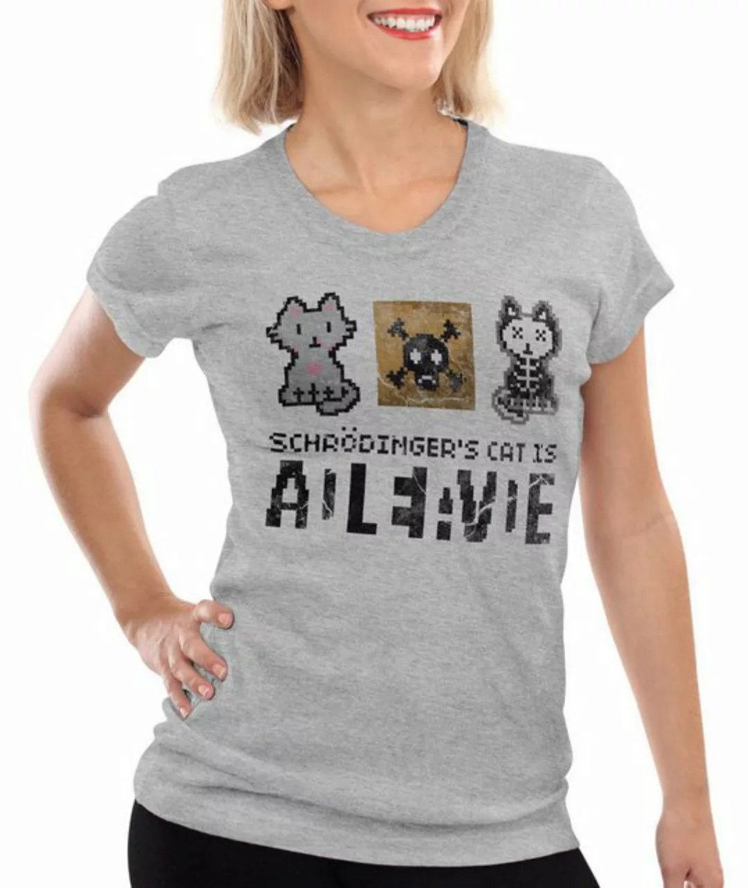 style3 T-Shirt 8Bit Schrödingers Katze big bang cooper cat schroedinger she günstig online kaufen