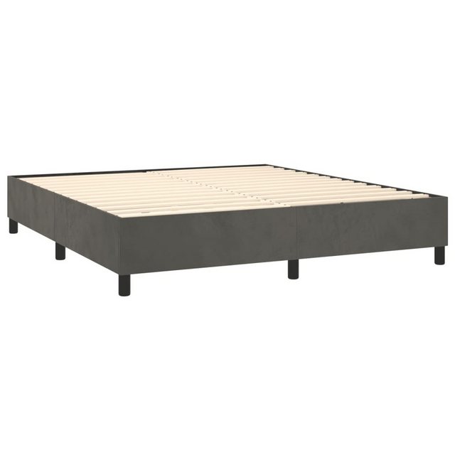 furnicato Bett Boxspringbett mit Matratze Dunkelgrau 180x200 cm Samt (1-tlg günstig online kaufen