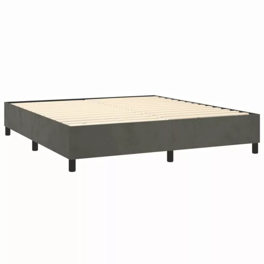 furnicato Bett Boxspringbett mit Matratze Dunkelgrau 180x200 cm Samt (1-tlg günstig online kaufen