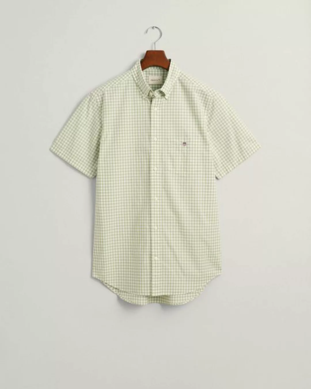 Gant Blusenshirt REG POPLIN GINGHAM SS SHIRT, MILKY MATCHA günstig online kaufen