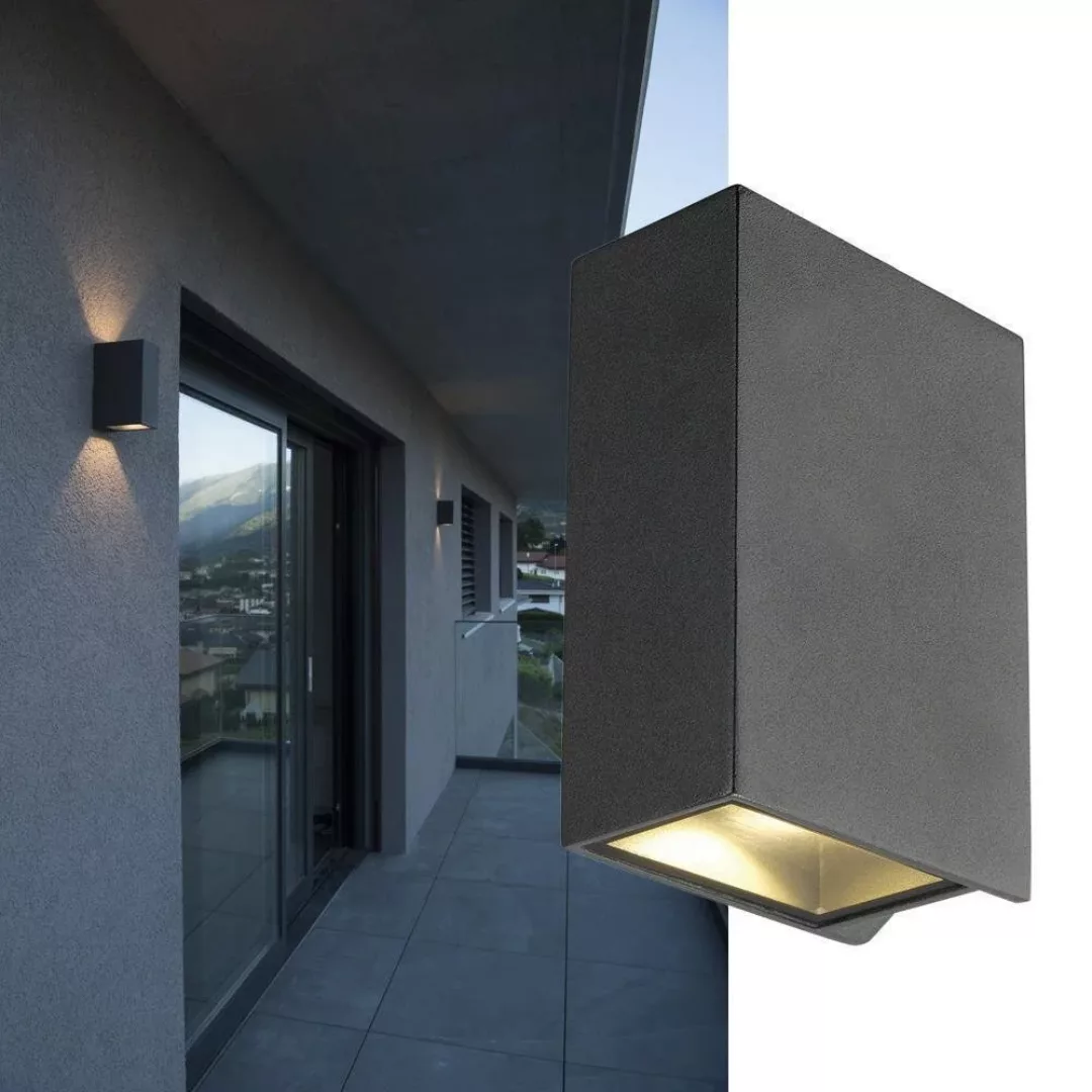 Outdoor LED Wandleuchte Quad XL, eckig, anthrazit, 150 mm günstig online kaufen