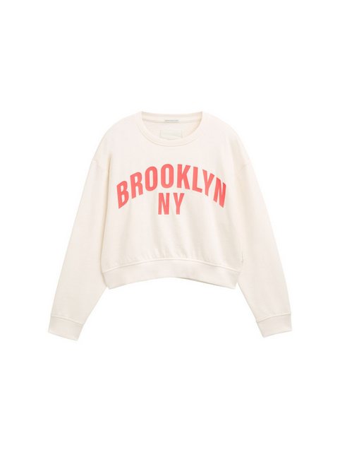 TOM TAILOR Sweatshirt Cropped Sweatshirt mit Print günstig online kaufen