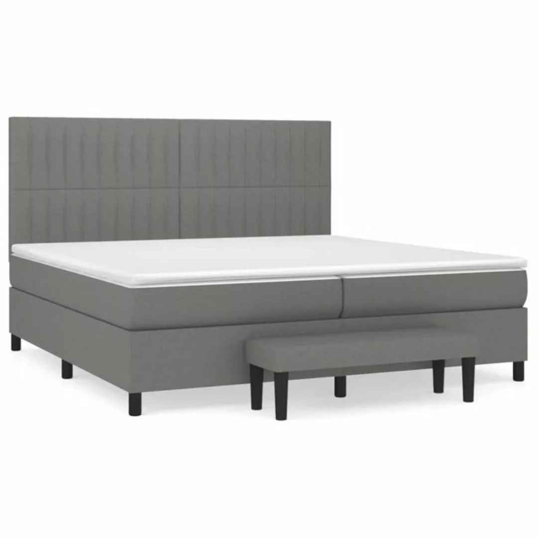 furnicato Bett Boxspringbett mit Matratze Dunkelgrau 200x200 cm Stoff günstig online kaufen