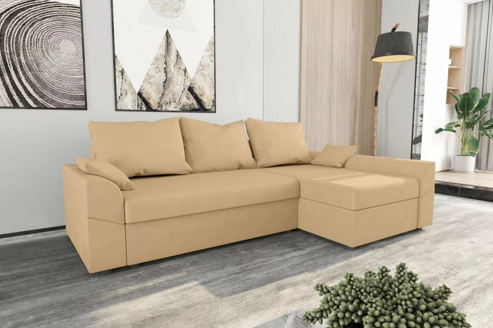 99rooms Ecksofa Aurora, L-Form, Eckcouch, Sofa, Sitzkomfort, mit Bettfunkti günstig online kaufen