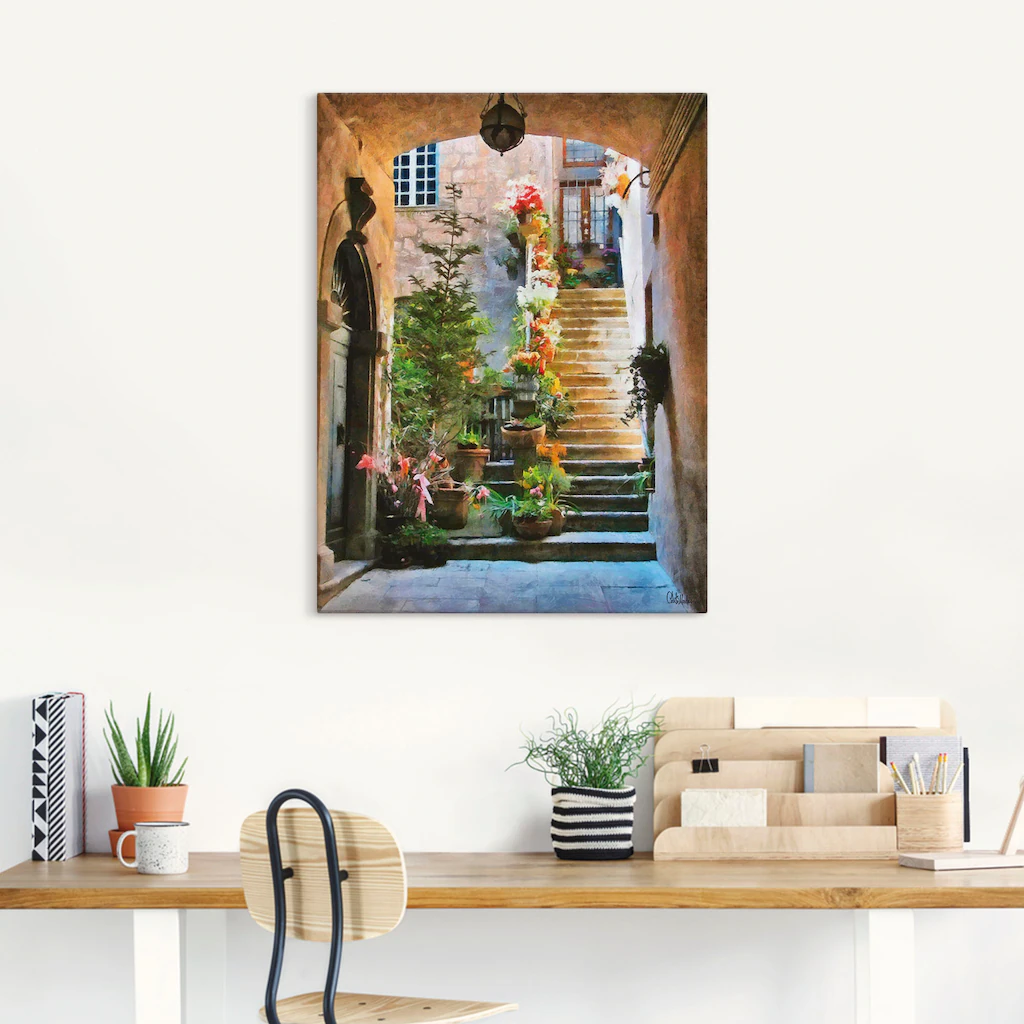 Artland Wandbild "Treppe mit Blumen", Elemente der Architektur, (1 St.), al günstig online kaufen