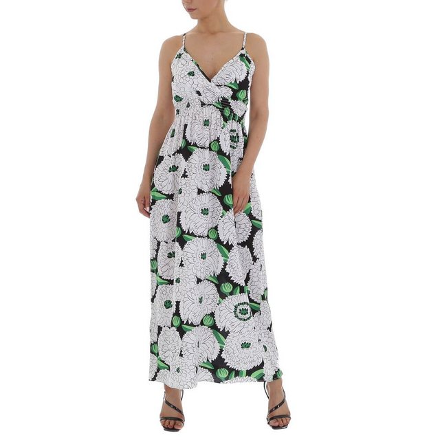 Ital-Design Sommerkleid Damen Freizeit Wickeloptik Geblümt Maxikleid in Wei günstig online kaufen