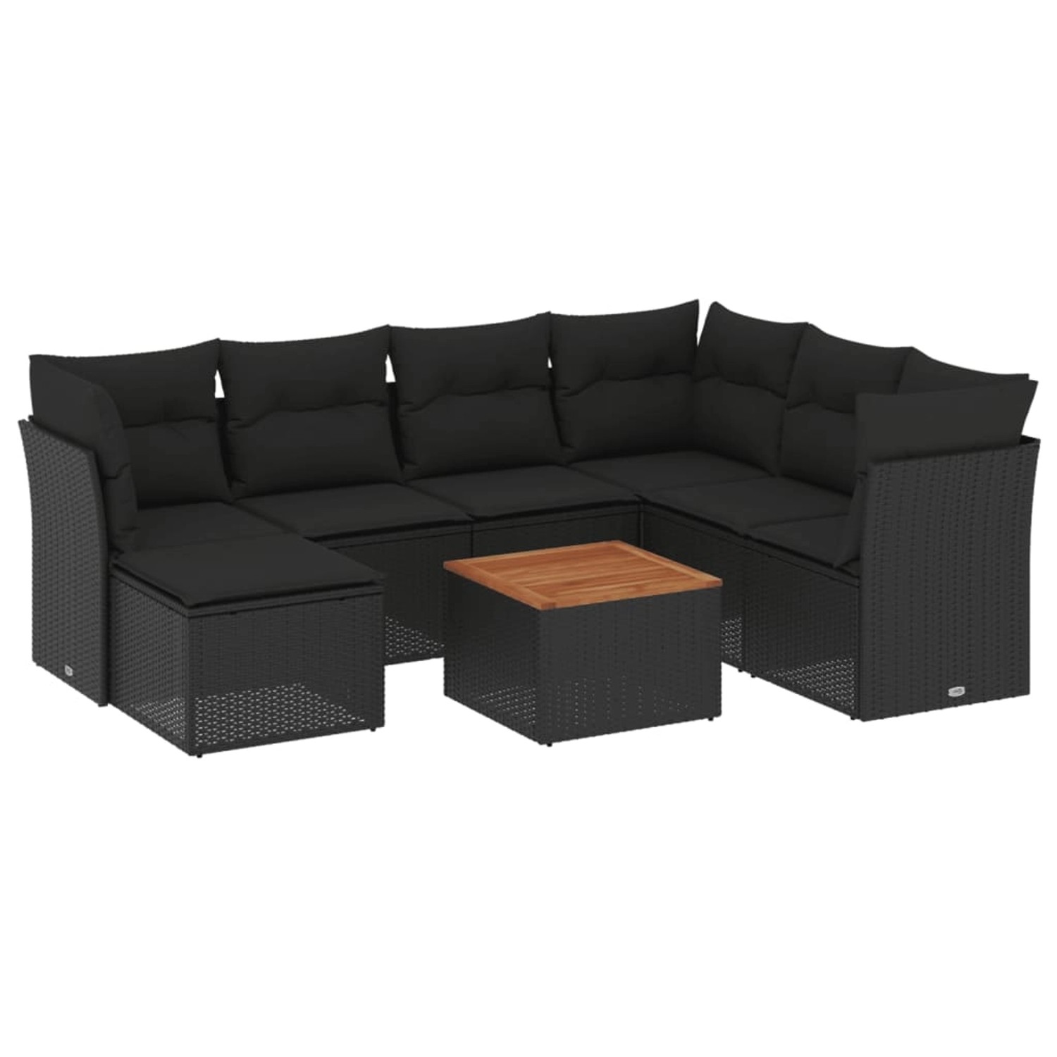 vidaXL 8-tlg Garten-Sofagarnitur mit Kissen Schwarz Poly Rattan Modell 152 günstig online kaufen