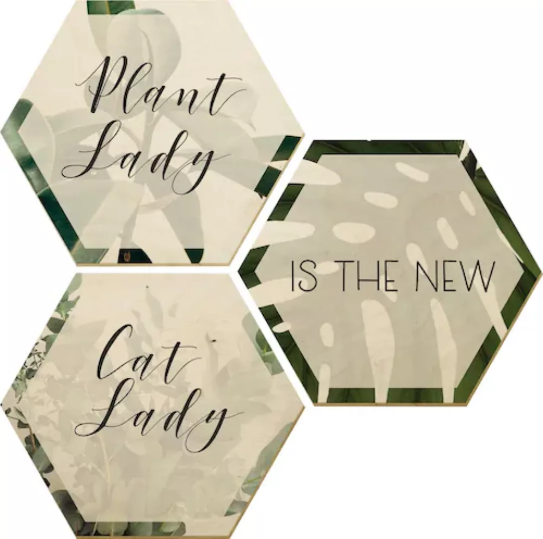 Wall-Art Metallbild "Plantlady is the new Catlady", (Set), Metallposter Col günstig online kaufen