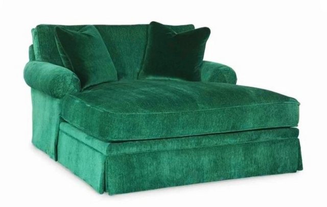 JVmoebel Sofa Design Chaiselongue Liege Möbel Wohnzimmer Sofa Stoff Grün So günstig online kaufen