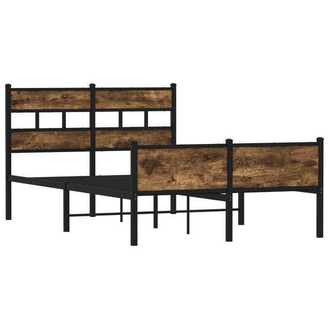 vidaXL Bett Bettgestell ohne Matratze Räuchereiche 120x190 cm Holzwerkstoff günstig online kaufen