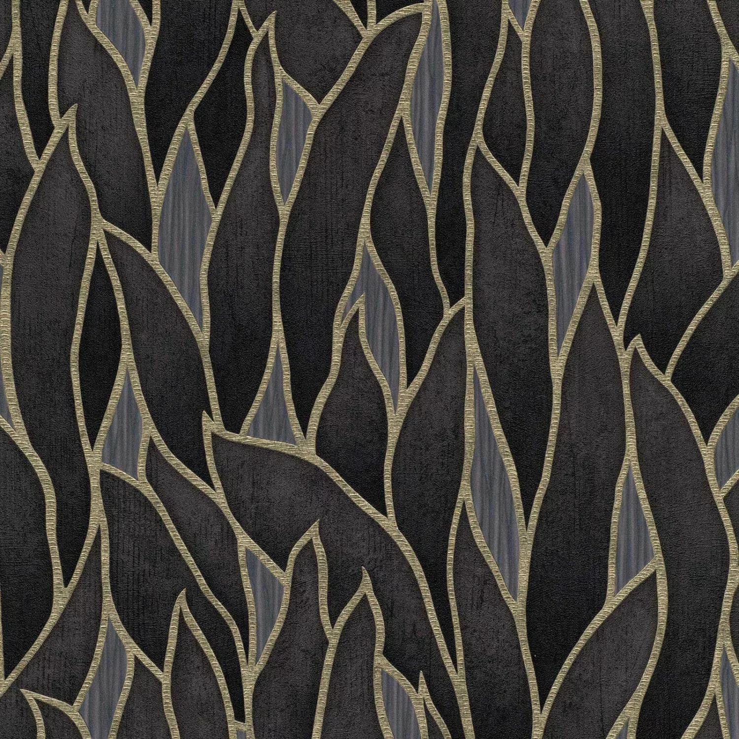 Bricoflor Art Deco Tapete mit Blättern Edle Vliestapete mit Blätter Design günstig online kaufen