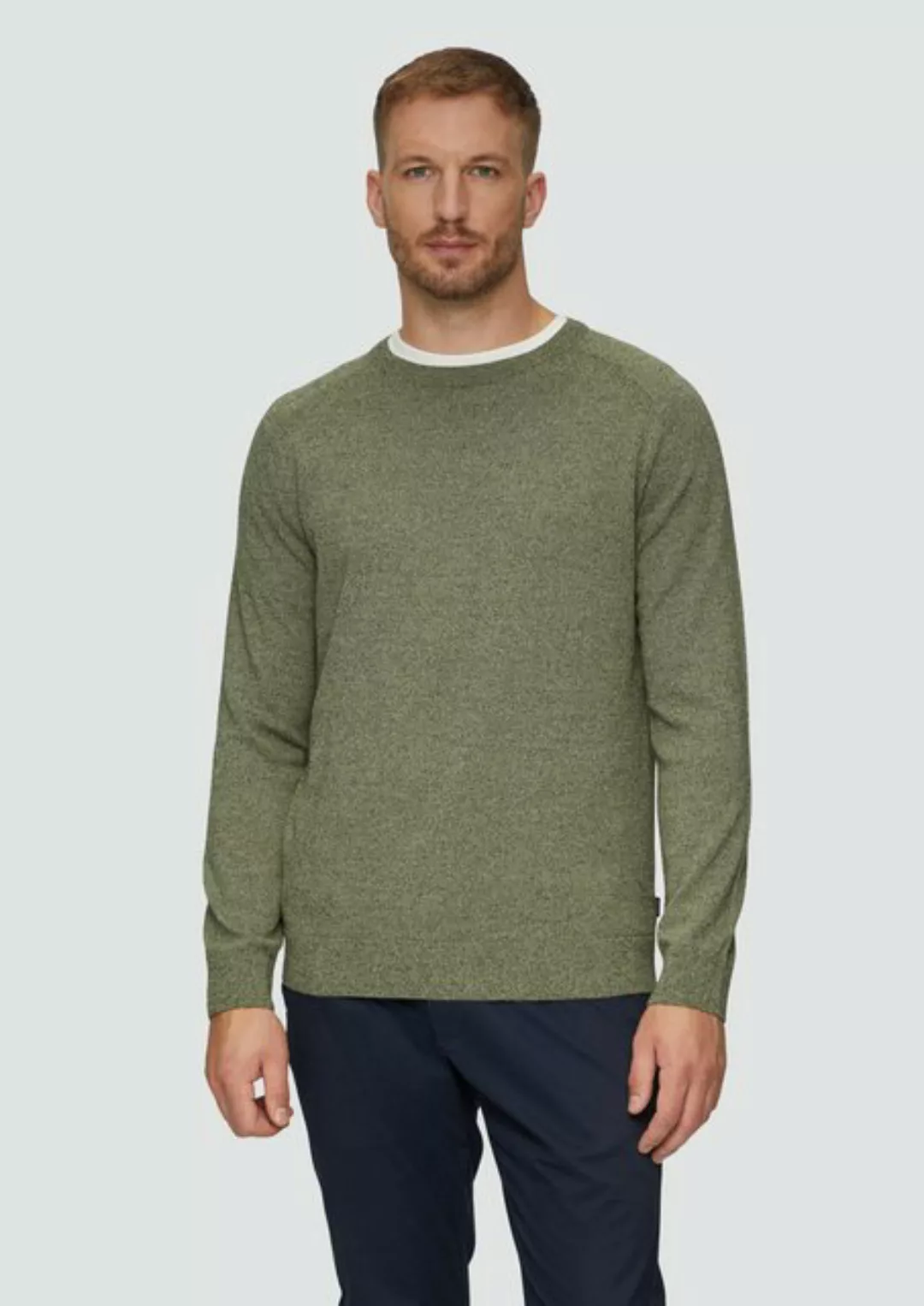 s.Oliver Strickpullover mit Rundhals und in melierter Optik günstig online kaufen