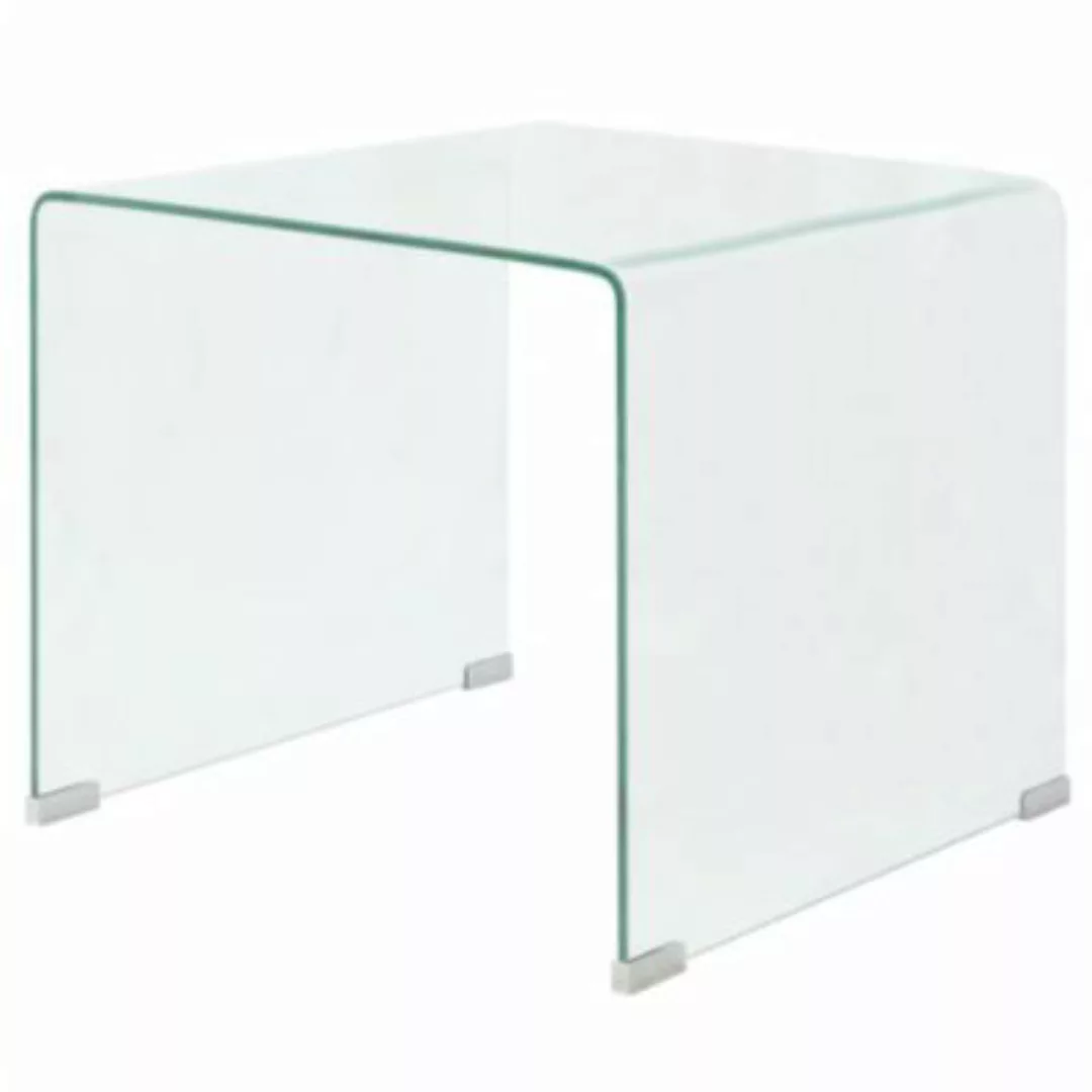 vidaXL Couchtisch aus gehärtetem Glas 49,5 x 50 x 45 cm Transparent Couchti günstig online kaufen