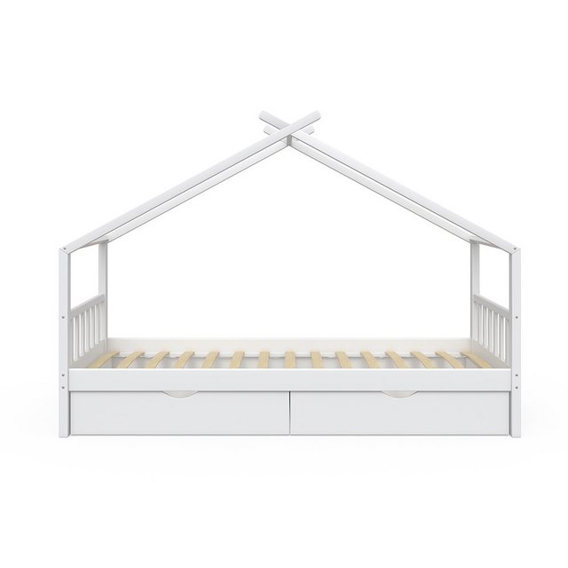 VitaliSpa® Hausbett Design, Weiß, 90x200 cm mit 2 Schubladen günstig online kaufen