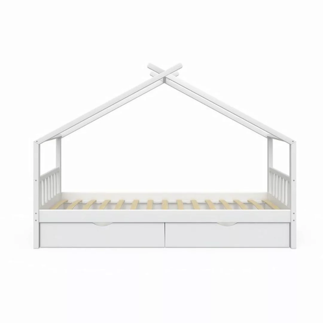 VitaliSpa® Hausbett Design, Weiß, 90x200 cm mit 2 Schubladen günstig online kaufen
