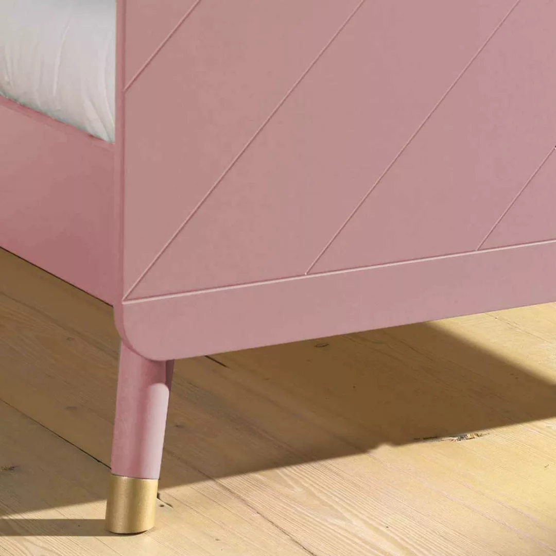 Mädchenbett in Rosa und Goldfarben 90x200 cm günstig online kaufen