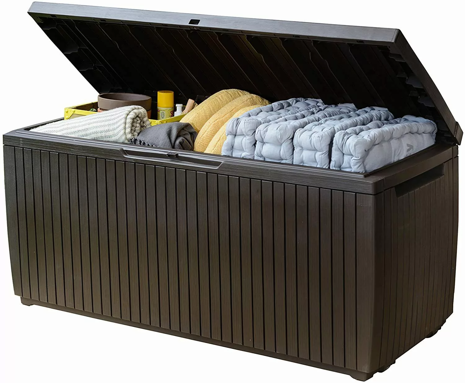 Keter Kissenbox Springwood Aufbewahrungsbox, Sitztruhe, Braun, günstig online kaufen